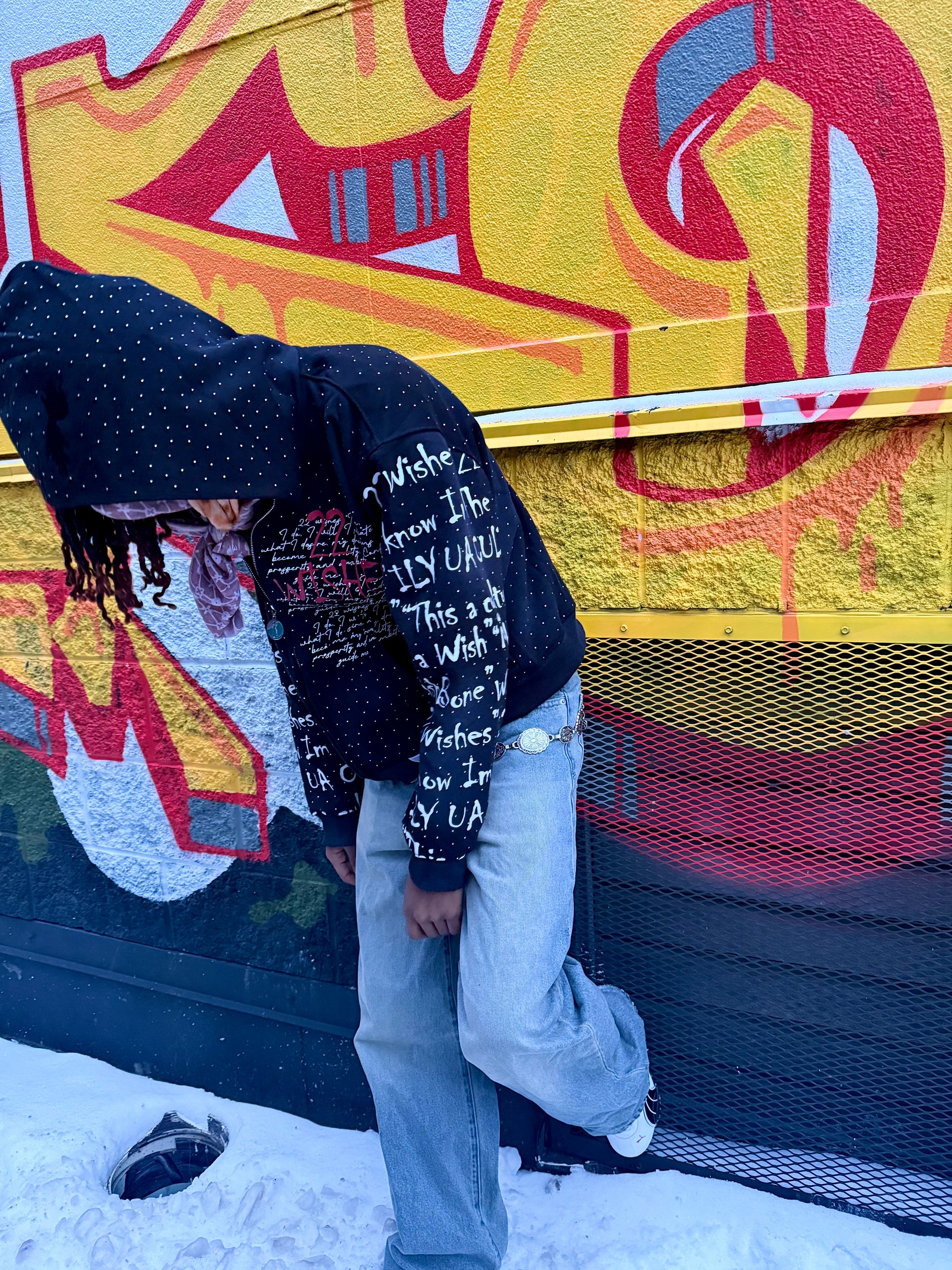 Charcoal “Affirmations” Zipup