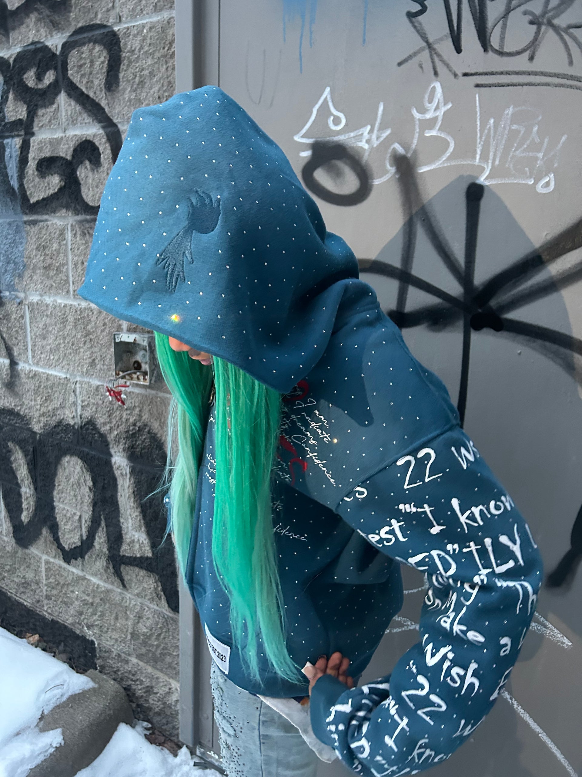 Petrol Blue “Affirmations” Zipup