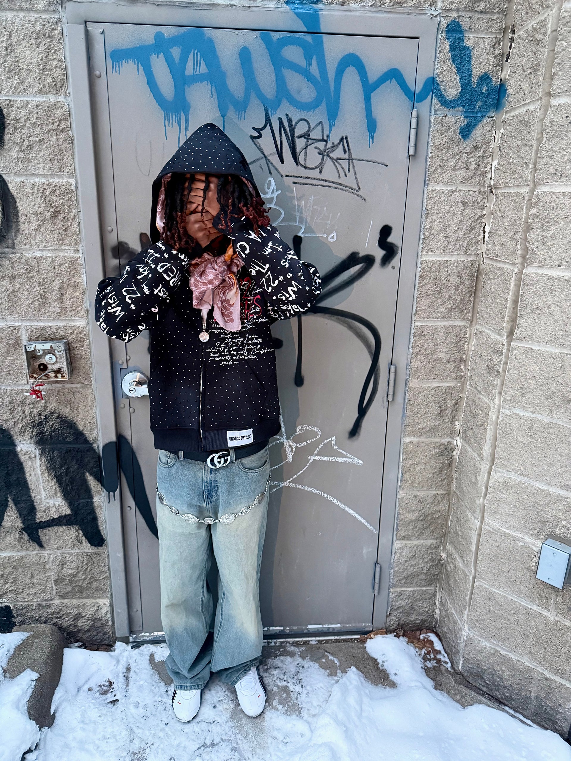 Charcoal “Affirmations” Zipup