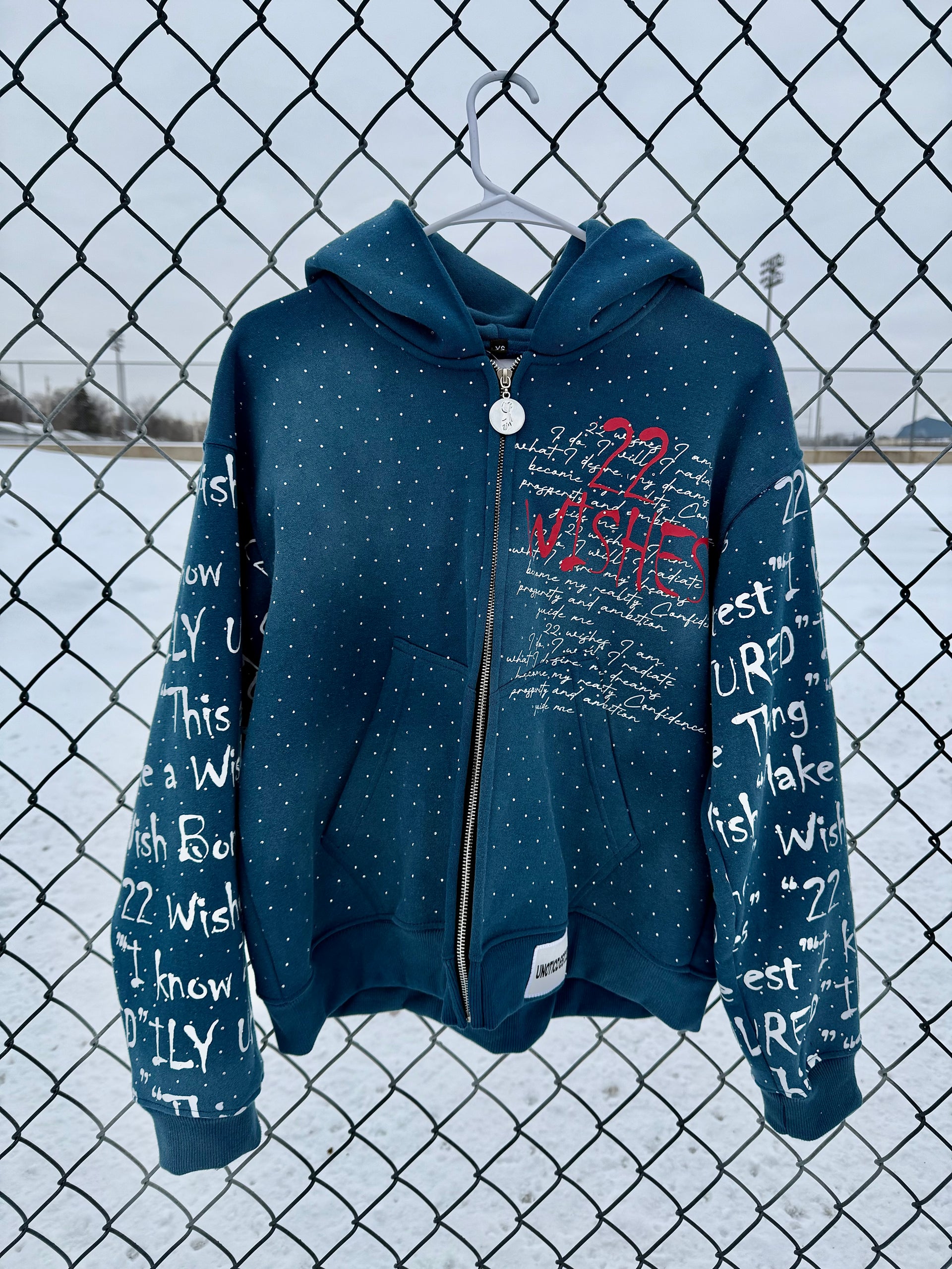 Petrol Blue “Affirmations” Zipup